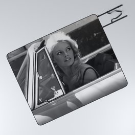 Brigitte Bardot in Barcelona black and white photography / photographs Picnic Blanket