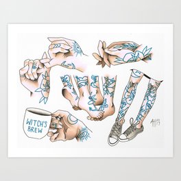 Tattooed Art Print