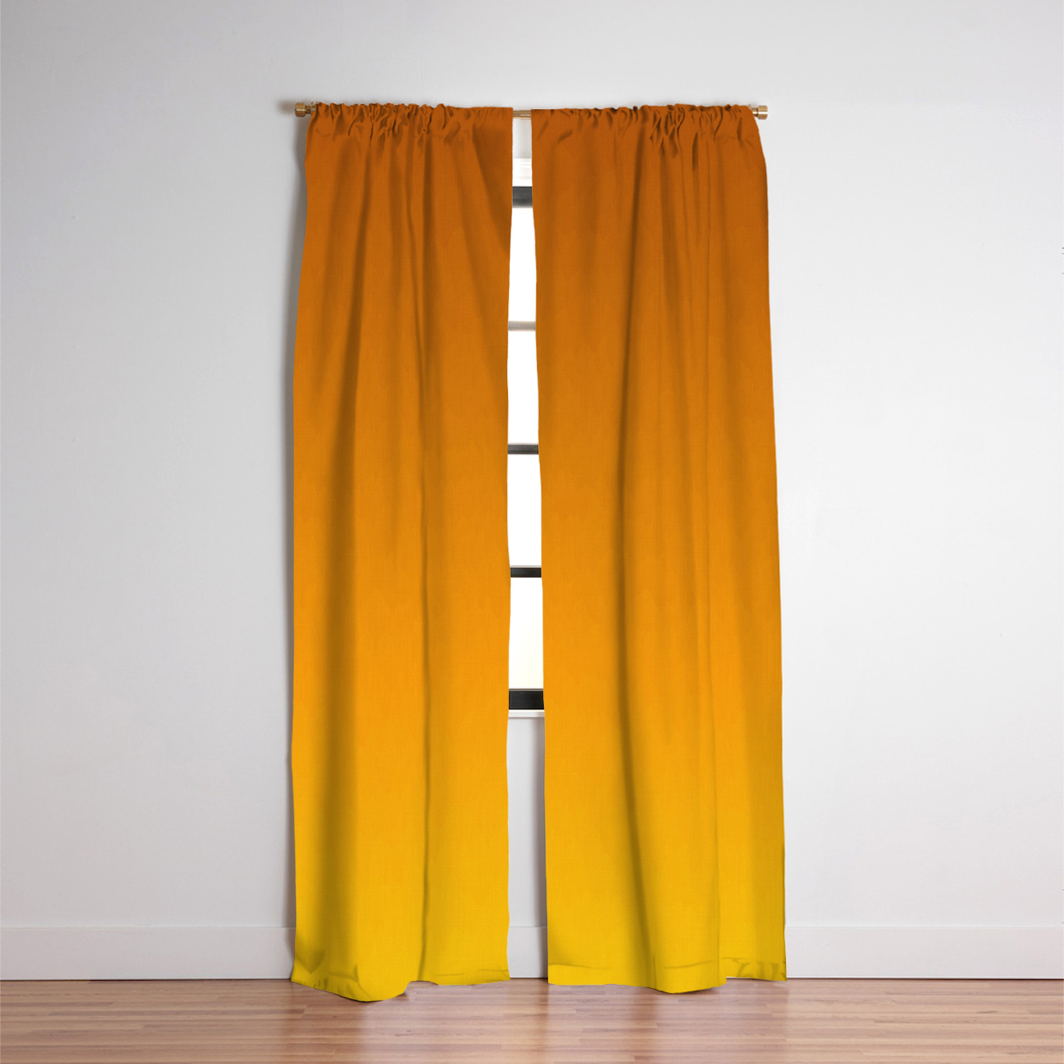 Honey Brown Orange Yellow Ombre Flames Blackout Curtain By