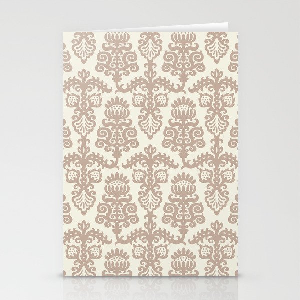 Strawberry Chandelier Pattern 551 Beige and Tan Stationery Cards