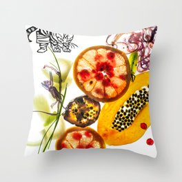 Fruit`n`cat Throw Pillow