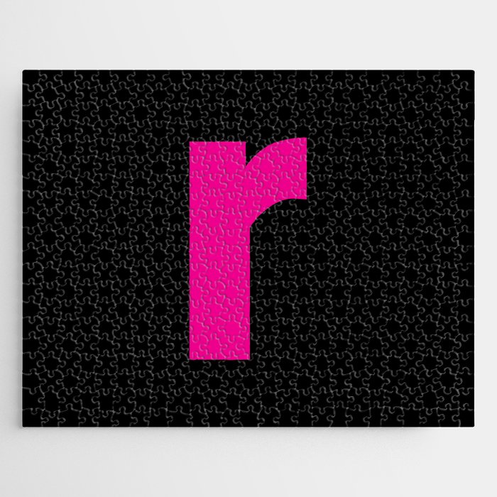 letter R (Magenta & Black) Jigsaw Puzzle