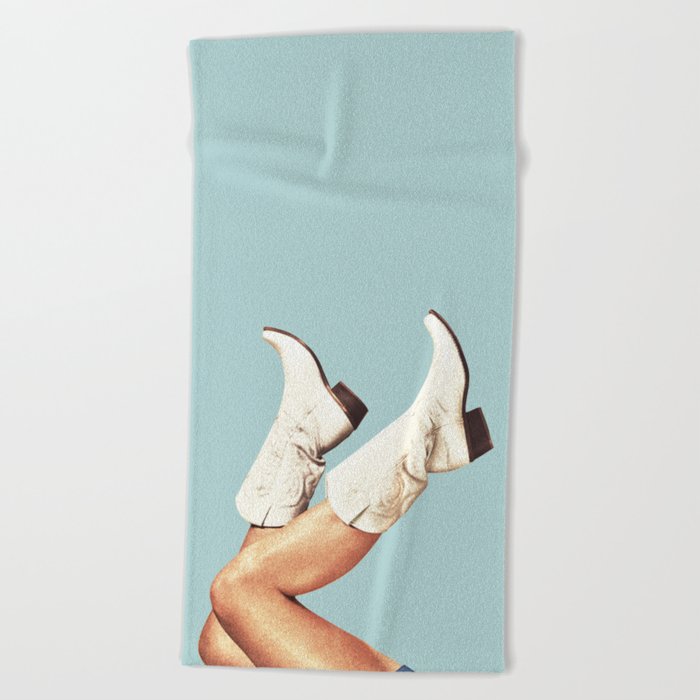 These Boots - Blue Beach Towel