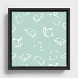 Hand Drawn Pattern with Books Framed Canvas