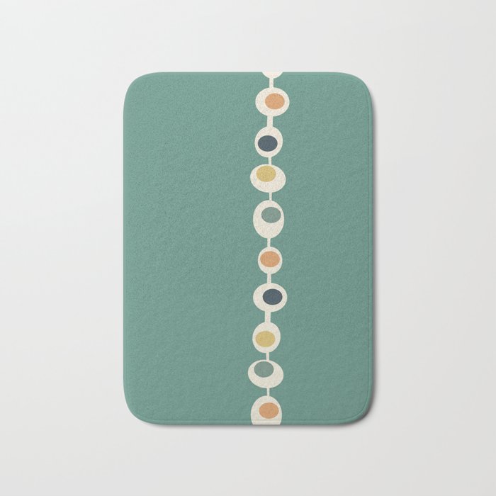 Teal Retro Mid Century Baubles Bath Mat