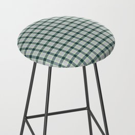 Modern Blue And Gray Farmhouse Buffalo Check Plaid Checkered Pattern Bar Stool