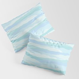 Abstract ocean blue wavy mountain silhouette pattern. Digital Illustration background Pillow Sham