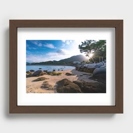 seaside view in front of Shirayama shrine (itoshima, japan) Recessed Framed Print