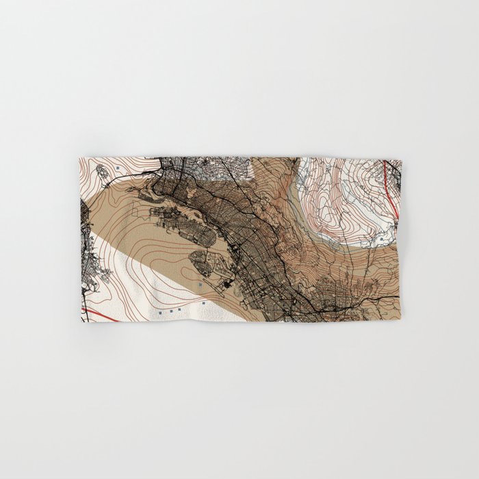 Oakland - USA. City Map Design Hand & Bath Towel