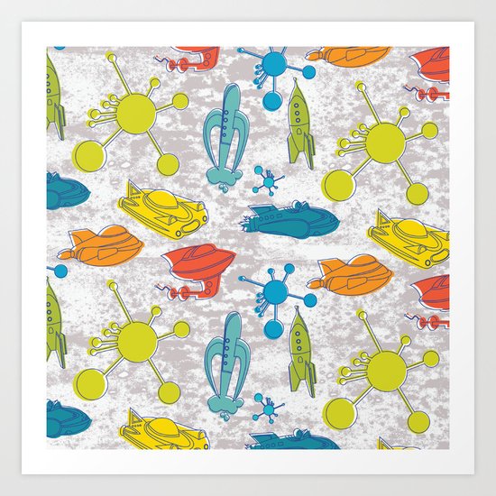 Atoms and Spaceships Art Print