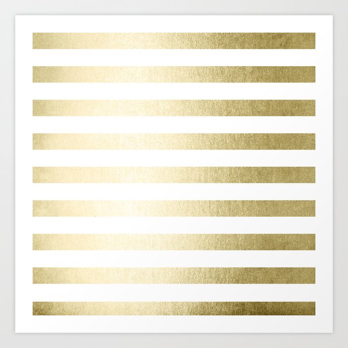 Simply Striped Gilded Palace Gold Art Print
