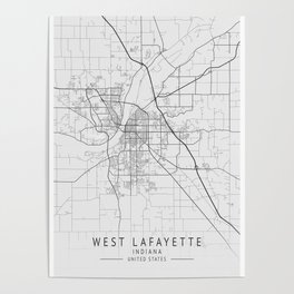 West Lafayette Indiana city map Poster