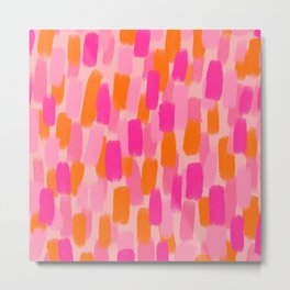 Abstract, Paint Brush Effect, Orange and Pink Metal Print | Orange, Tangerine, Darkpink, Paintbrush, Graphicdesign, Pink, Spotty, Citrus, Paint, Spots 