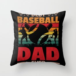 Best baseball dad ever retro Fathers day 2022 gift Throw Pillow