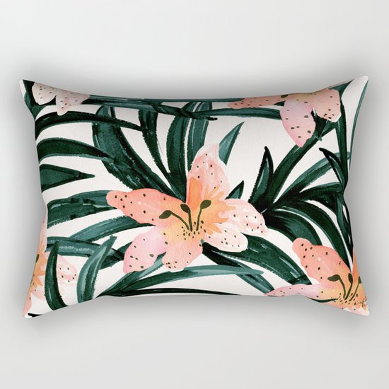 Tiger Lily Tropical Rectangular Pillow