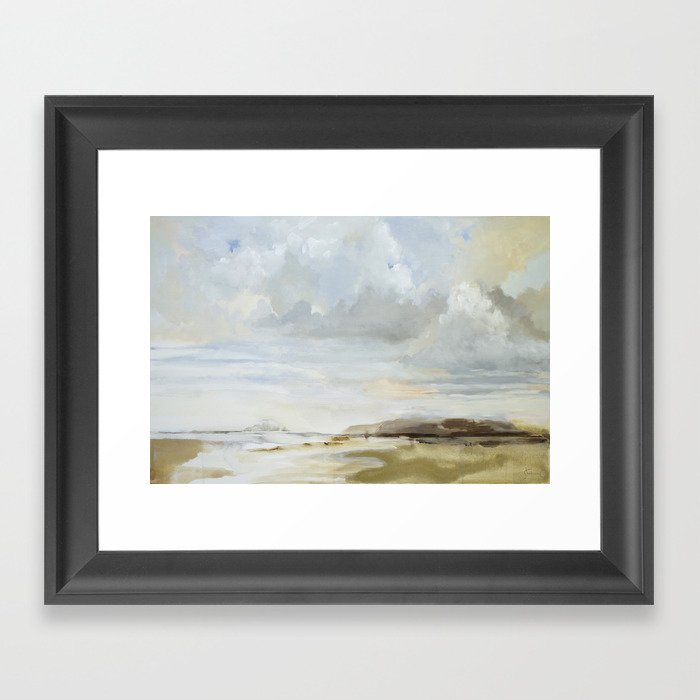 Cloudy Shoreline Framed Art Print