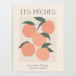 Les Peches Fruit Market France Poster