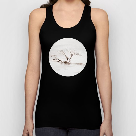 Scots Pine Sepia Unisex Tank Top