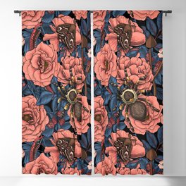 Dream garden in pink and blue Blackout Curtain