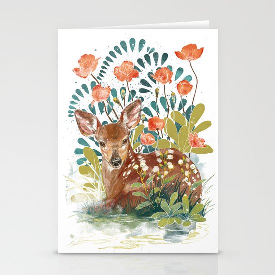 In the grass Stationery Cards