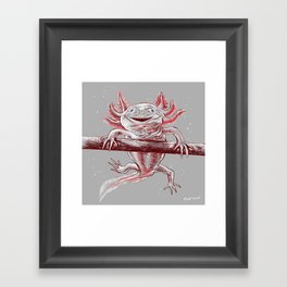 Axolotls Salamander Framed Art Print