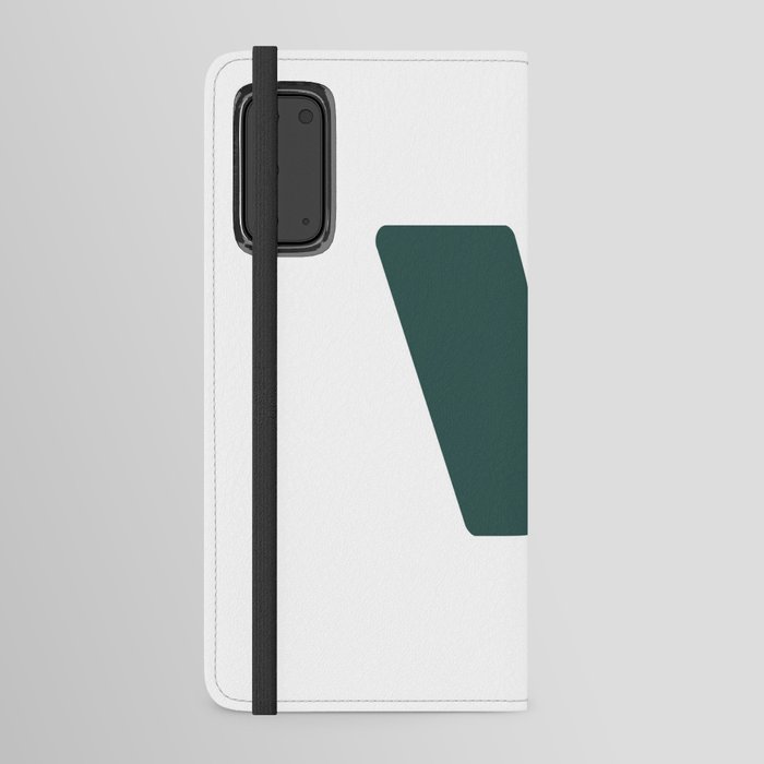 v (Dark Green & White Letter) Android Wallet Case