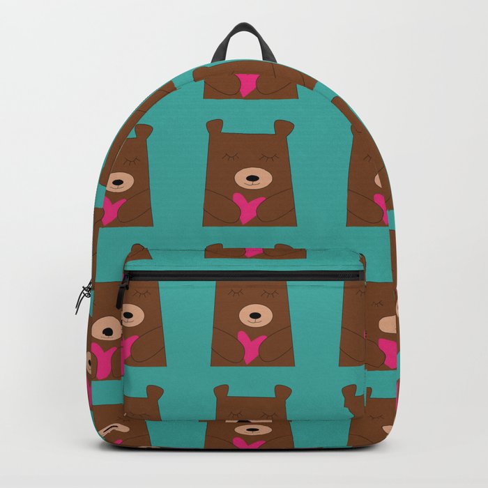 Bear in love Teal Backpack