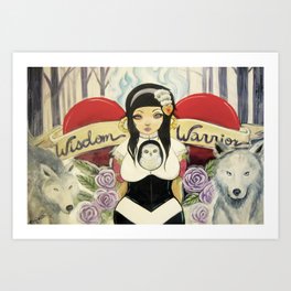 Wisdom Warrior Women with Wolves Art Print