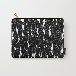 Public assembly B&W inverted / Lineart people pattern Carry-All Pouch | Women, Black and White, Crowd, Audience, Graphicdesign, Group, Pedestrian, Pattern, Vector, Men 