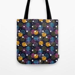 Hand Drawn Abstract Shapes and Stripes Tote Bag