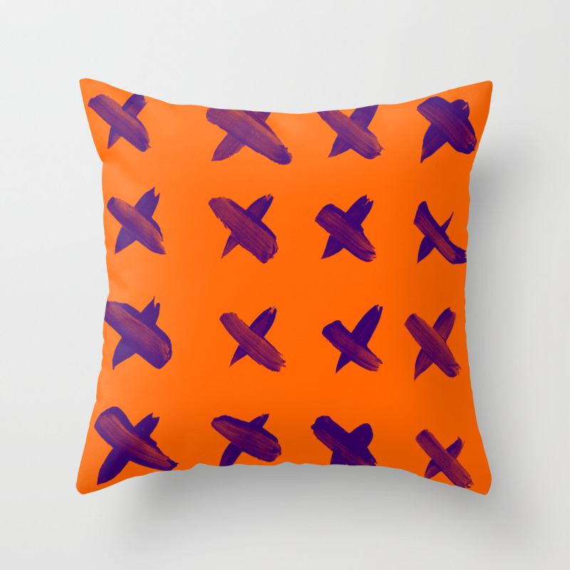 Xxx Orange And Purple Throw Pillow By Kalilainephotography