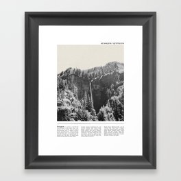 Multnomah Falls From a Distance | Travel Photography Minimalism | Black and White Framed Art Print