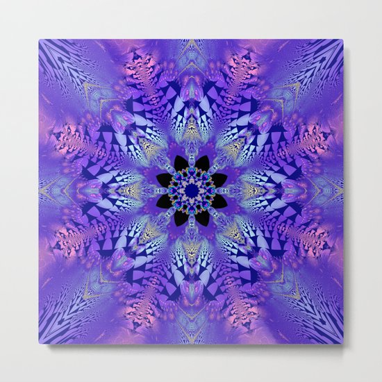 Pink, purple and sand kaleidoscope Metal Print