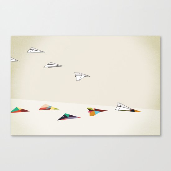 Walking Shadow, Paper Planes Canvas Print