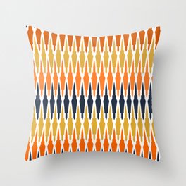 Boho, Geometric Art, Yellow, Blue Orange Throw Pillow