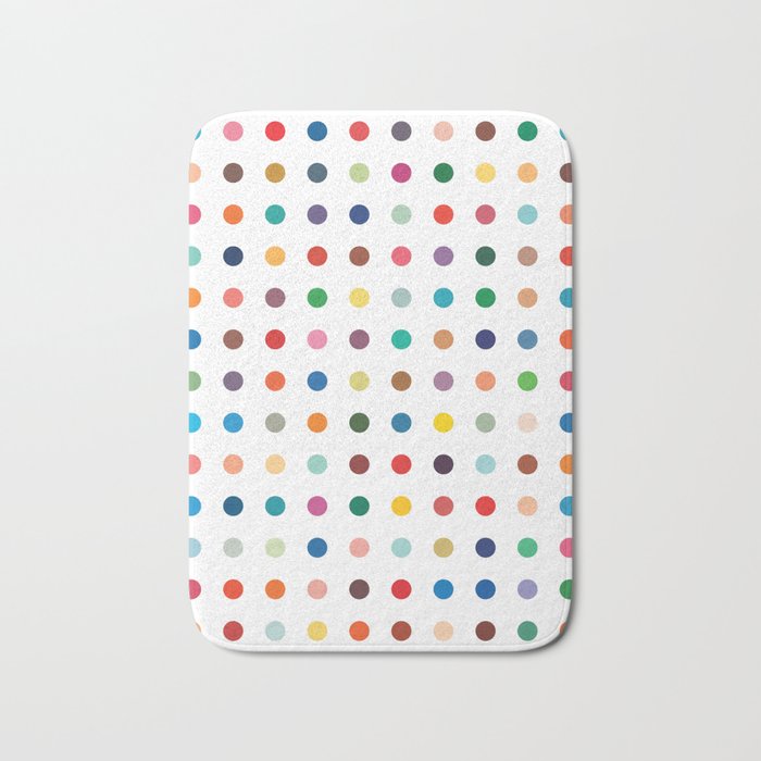 Color theory • Hues and tones • Abstract dot grid • Geometric pattern • Modern design • Minimalism Bath Mat