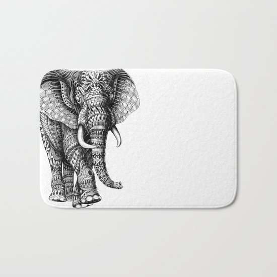 Ornate Elephant v.2 Bath Mat