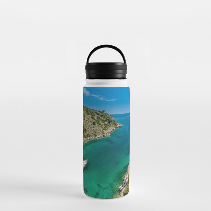Trogir, Croatia, Boat Sailing, Blue Ocean  Water Bottle