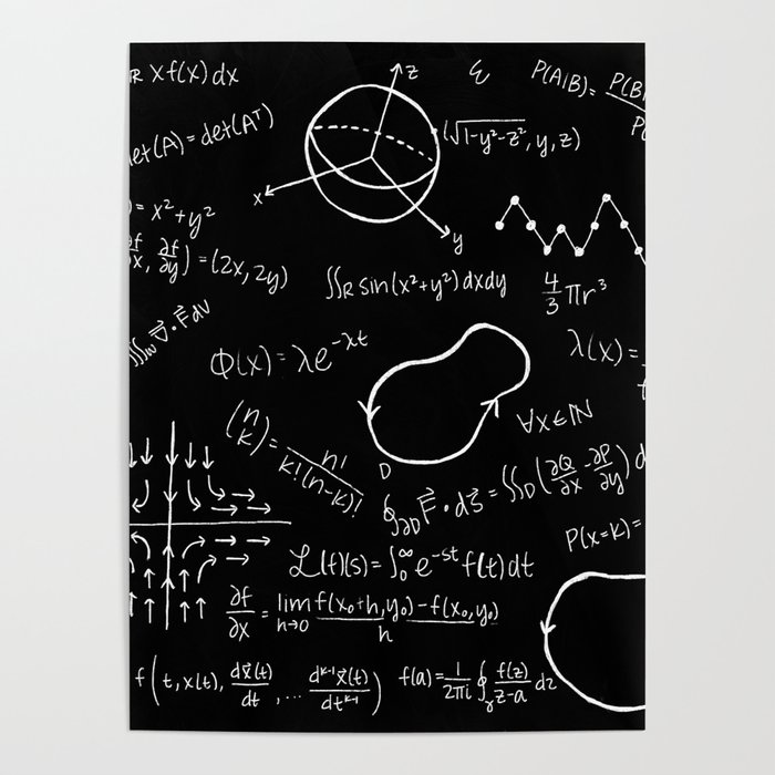 Poster Maths Chalk Board 