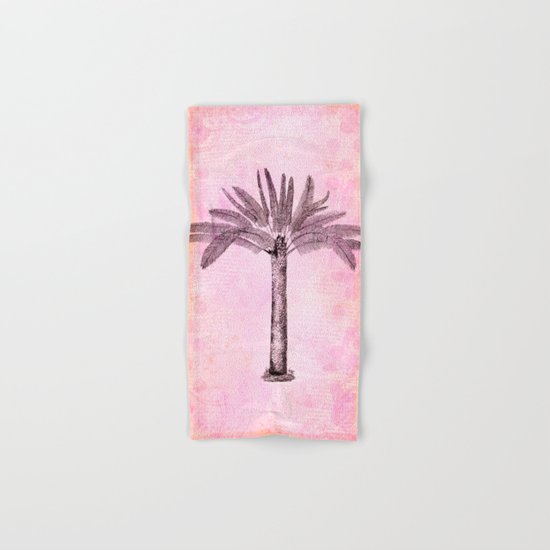 Pink Retro Palmtree Hand & Bath Towel