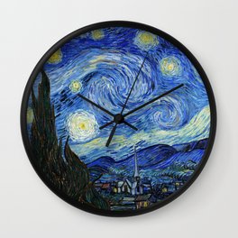 Starry Night, Classic art by Vincent van Gogh Wall Clock