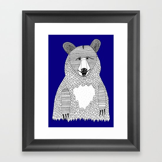 Blue Bear Framed Art Print