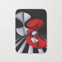 3D in red, white and black -11- Badematte