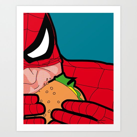 The secret life of heroes - Spiderfood Art Print
