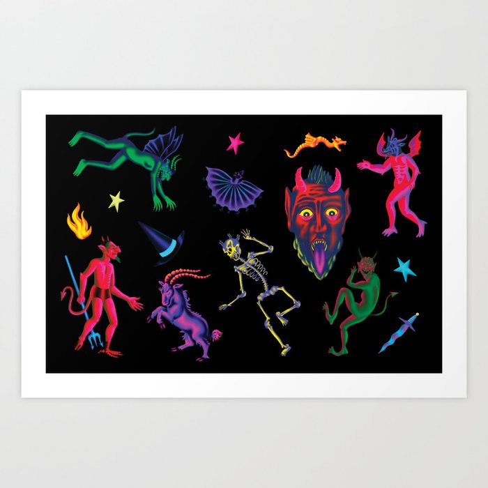 Neon Demons Art Print