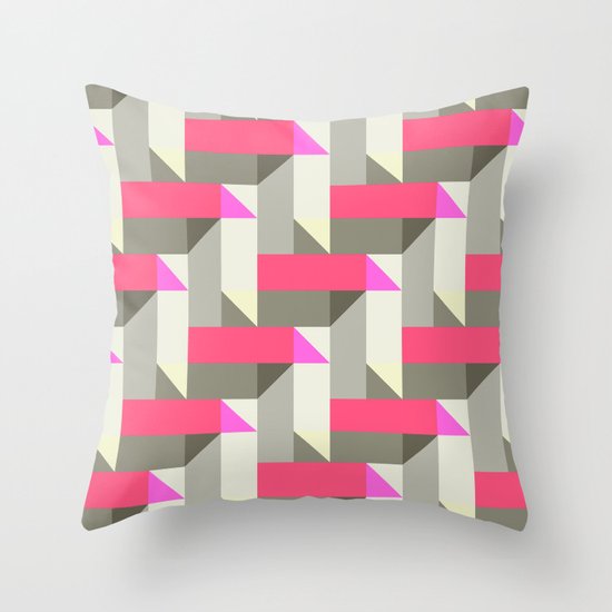 Herringbone geometric Throw Pillow