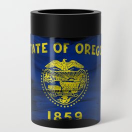 Oregon state flag brush stroke, Oregon flag background Can Cooler