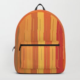 Orange and Yellow Stripes and Lines Abstract Backpack