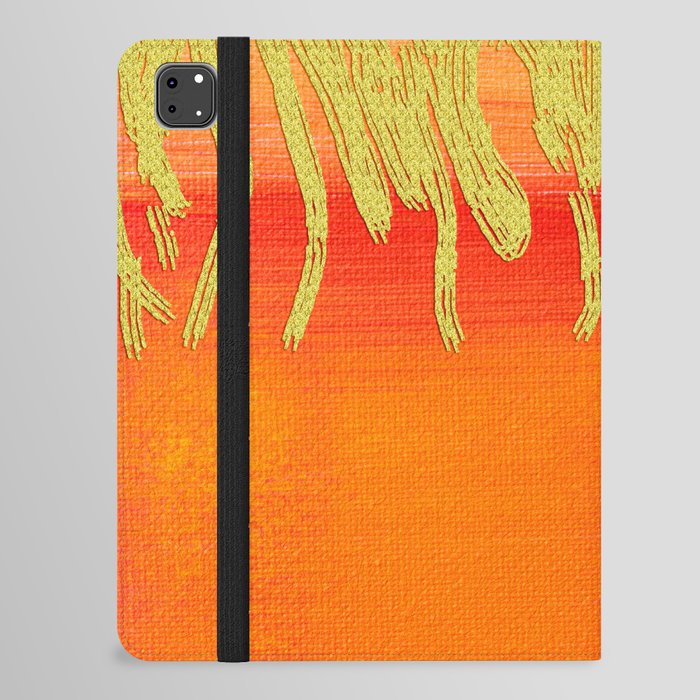 Modern Orange And Gold Watercolor Luxury Ombre Gradient Abstract iPad Folio Case