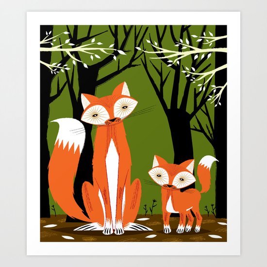 Two Fine Foxes Art Print